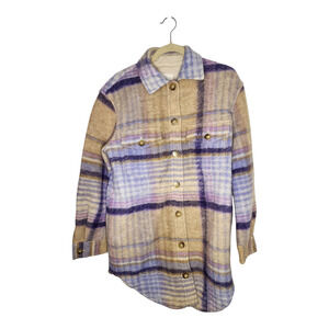 Wilfred Free Ganna Plaid Jacket Womens XS Plaid Wool Longline Shacket XS Unworn